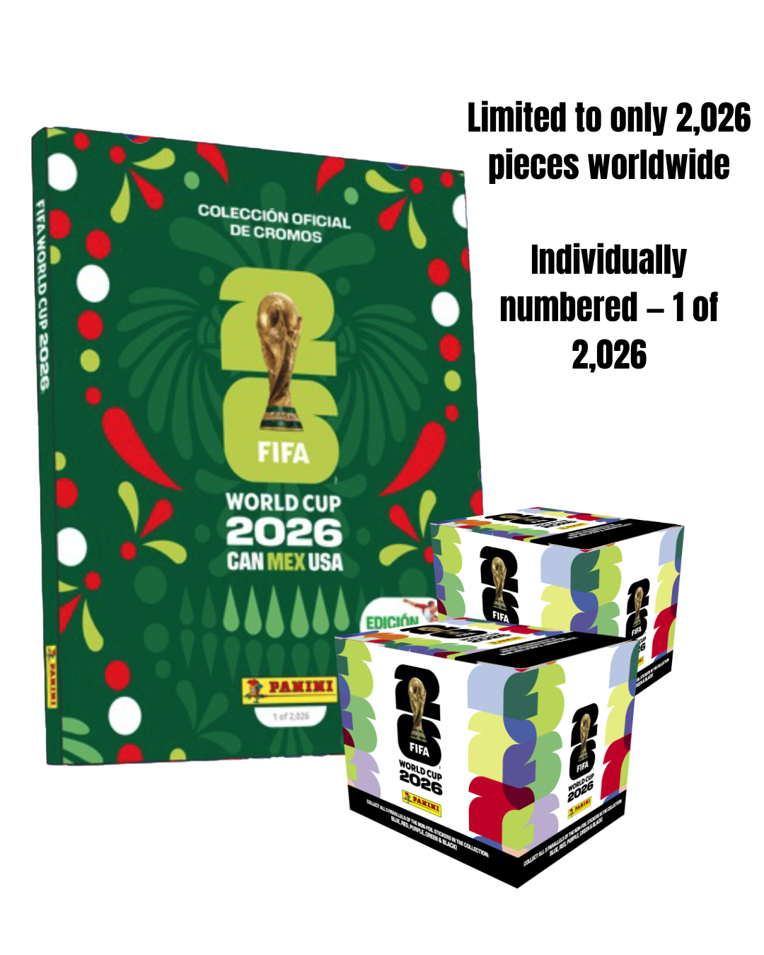 (Pre-Order) FIFA® World Cup 2026 PANINI® - COLLECTORS HARD COVER Album and 2 Boxes