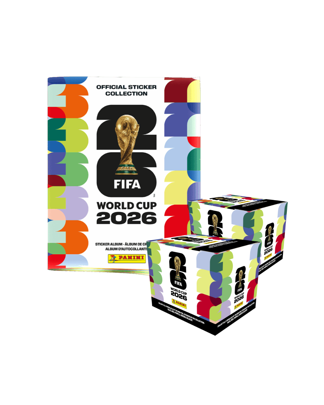(Pre-Order) Panini® FIFA World Cup Soft Cover Album + TWO LARGE Sticker Boxes (100 Packs Total)