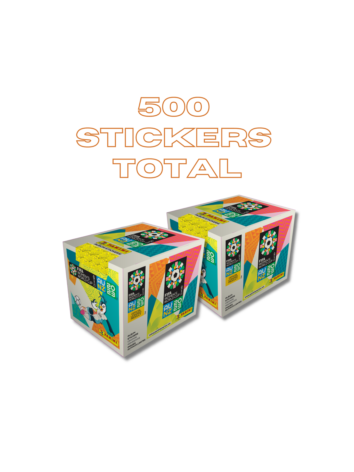 Panini® 2023 Women's Official World Cup TWO Sticker Boxes (500 stickers)