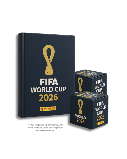 (Pre-Order) Panini® FIFA World Cup LIMITED HARD COVER Album + TWO Large Sticker Boxes (100 Packs Total)