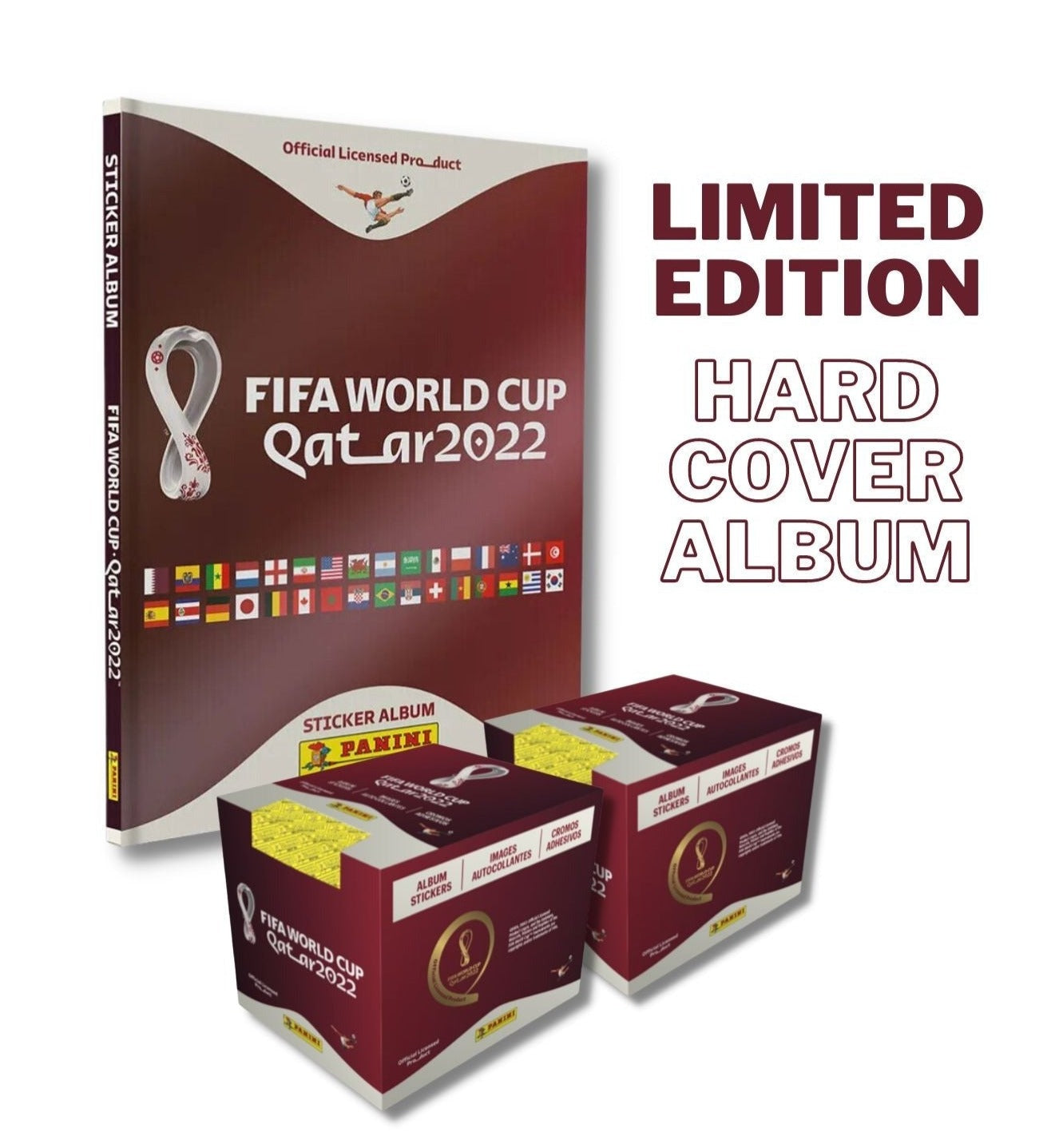 Panini® 2022 Official World Cup 2 Sticker Boxes (500 stickers) + HARD COVER Album